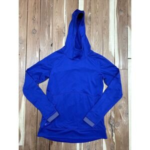 Athleta Women’s S Hooded Blue Pullover With Pouch And Zip Pocket Long Sleeve EUC